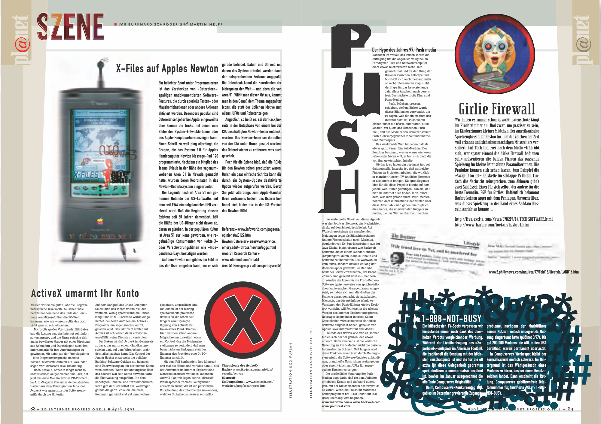 A collaged overview of current internet news and trends.