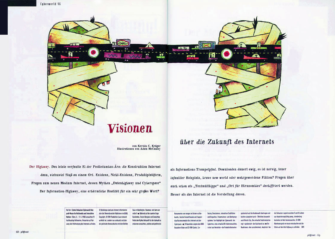 Zombies are one of the visual metaphors for the internet’s future in the illustration for the opening spread of this article.